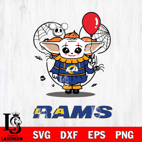 Los Angeles Rams Stitch Pennywise Halloween Svg Eps Dxf Png File, Digital Download, Instant Download