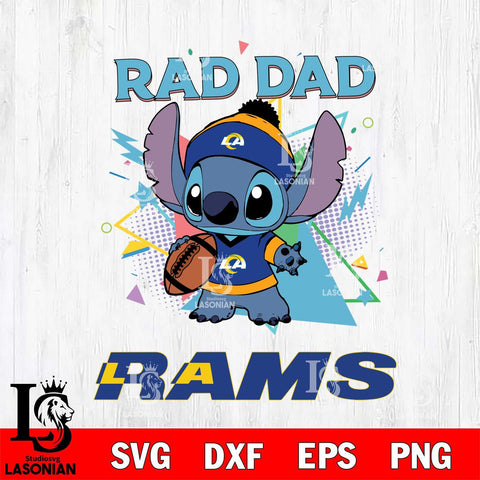 Los Angeles Rams Stitch Rad Dad SVG DXF EPS PNG FILE, Disney Father day File Cut,Digital Download,Instant Download,Disney Svg Files
