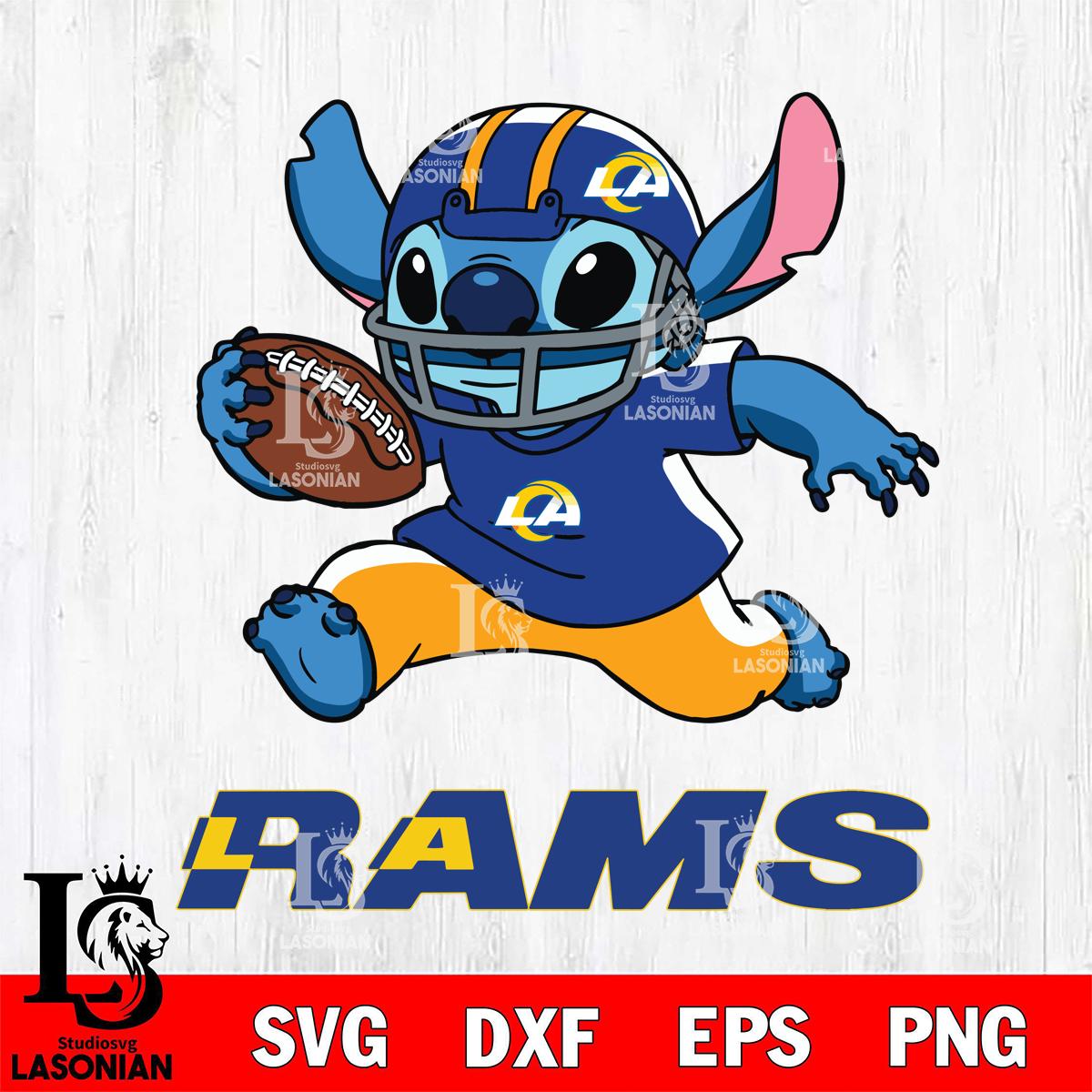 Los Angeles Rams Stitch Run Football – lasoniansvg