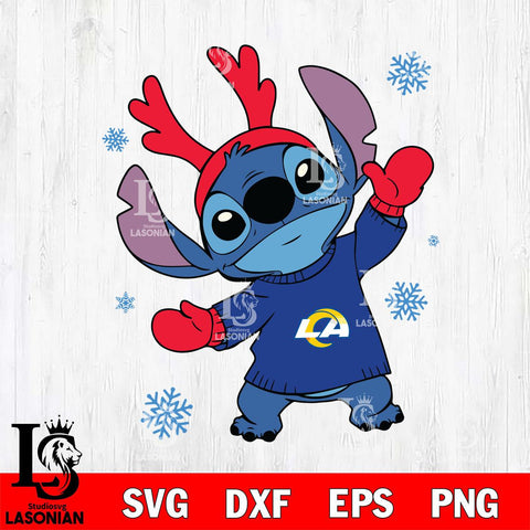 Los Angeles Rams Stitch Santa Christmas Svg Eps Dxf Png File, Digital Download, Instant Download