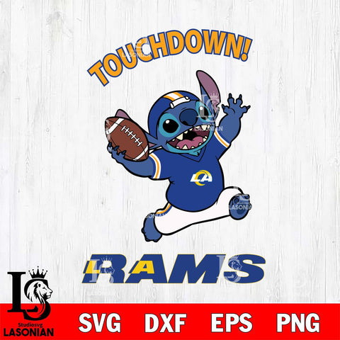 Los Angeles Rams Stitch Touchdown SVG DXF EPS PNG FILE, NFL File Cut, Digital Download,Instant Download, Silhouette, Cricut