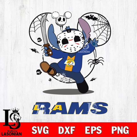 Los Angeles Rams Stitch jason voorhees Halloween Svg Eps Dxf Png File, Digital Download, Instant Download