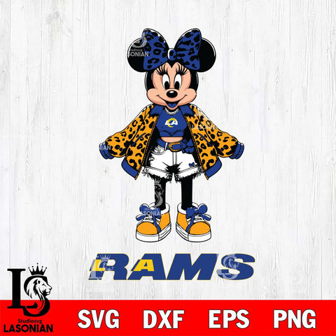 Los Angeles Rams Style Minnie Disney Svg Eps Dxf Png File, Digital Download, Instant Download