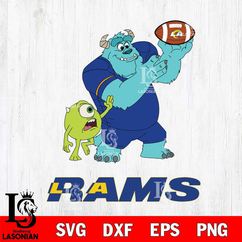 Los Angeles Rams Sully & Mike Football Cricut,Christmas SVG DXF EPS PNG FILE, Digital Download,Instant Download, Silhouette