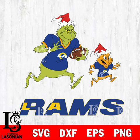 Los Angeles Rams The Grinch & Max Football Cricut,Christmas SVG DXF EPS PNG FILE, Digital Download,Instant Download, Silhouette