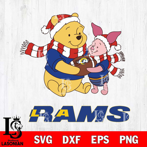 Los Angeles Rams Winnie the Pooh & Piglet Football Cricut,Christmas SVG DXF EPS PNG FILE, Digital Download,Instant Download, Silhouette