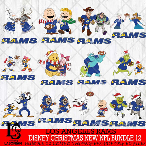 Los Angeles Rams  Disney Christmas New NFL Bundle 12 Cricut,Christmas SVG DXF EPS PNG FILE, NFL Digital Download,Instant Download, Silhouette