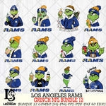 Los Angeles Rams  Grinch NFL Bundle 12 SVG Eps Dxf Png File, Digital Download, Instant Download