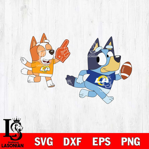 Los Angeles Rams bluey football 2 Svg Eps Dxf Png File, Digital Download, Instant Download