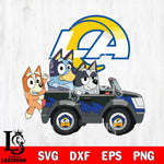 Los Angeles Rams bluey friends car Svg Eps Dxf Png File, Digital Download, Instant Download