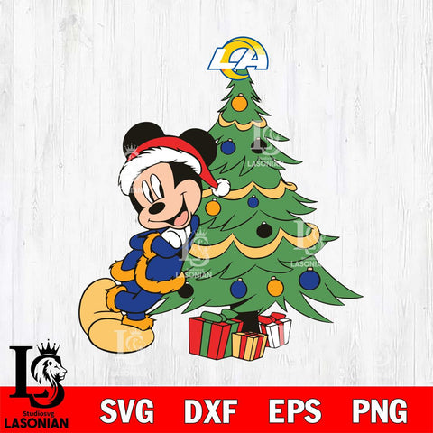 Los Angeles Rams mickey christmas 12 Svg Eps Dxf Png File, Digital Download, Instant Download