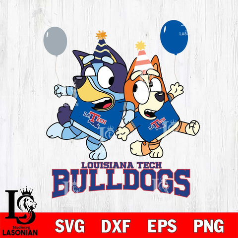 Louisiana Tech Bulldogs Bluey & Bingo 2 Svg Eps Dxf Png File, NCAA svg, Digital Download, Instant Download