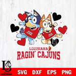Louisiana Ragin' Cajuns Bluey & Bingo 10 Svg Eps Dxf Png File, NCAA svg, Digital Download, Instant Download
