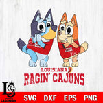 Louisiana Ragin' Cajuns Bluey & Bingo 5 Svg Eps Dxf Png File, NCAA svg, Digital Download, Instant Download