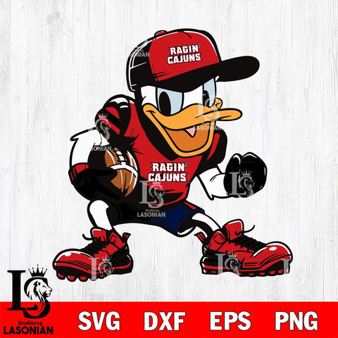 Louisiana Ragin' Cajuns Donal Duck Svg Eps Dxf Png File, NCAA svg, Digital Download, Instant Download