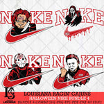 Louisiana Ragin' Cajuns Halloween Nike NCAA Bundle 4 Svg Eps Dxf Png File, Digital Download, Instant Download