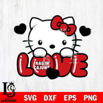 Louisiana Ragin' Cajuns Hello Kitty Love Svg Eps Dxf Png File, Digital Download, Instant Download