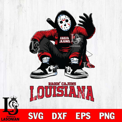 Louisiana Ragin' Cajuns Jason Voorhees Halloween SVG Svg Eps Dxf Png File, Digital Download, Instant Download