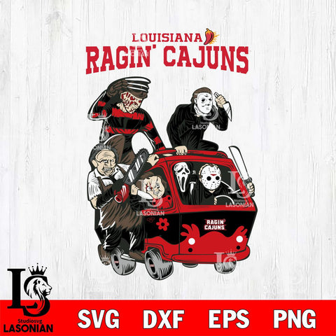 Louisiana Ragin' Cajuns Jason Voorhees Horror 10 Svg Eps Dxf Png File, NCAA svg, Digital Download, Instant Download
