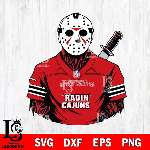 Louisiana Ragin' Cajuns Jason Voorhees Horror 4 Svg Eps Dxf Png File, NCAA svg, Digital Download, Instant Download
