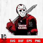 Louisiana Ragin' Cajuns Jason Voorhees Horror 7 Svg Eps Dxf Png File, NCAA svg, Digital Download, Instant Download