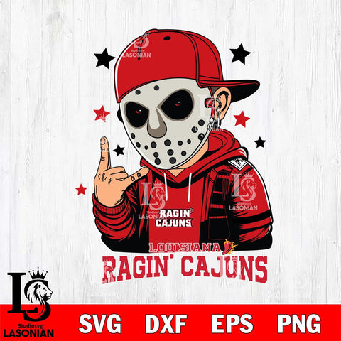 Louisiana Ragin' Cajuns Jason Voorhees Horror 9 Svg Eps Dxf Png File, NCAA svg, Digital Download, Instant Download