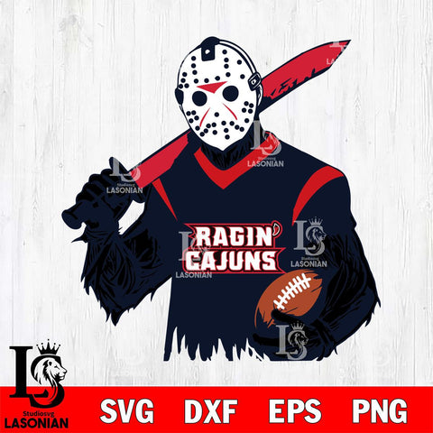 Louisiana Ragin' Cajuns Jason Voorhees Horror Halloween 2 Svg Eps Dxf Png File, NCAA svg, Digital Download, Instant Download