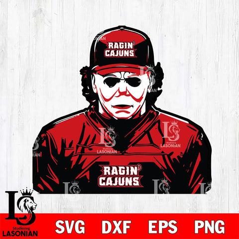 Louisiana Ragin' Cajuns Michael Myers Horror Halloween Svg Eps Dxf Png File, NCAA svg, Digital Download, Instant Download