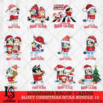 Louisiana Ragin' Cajuns Bluey Christmas NCAA Bundle 12 Cricut File Cut Files , Bluey Cricut , Christmas Svg , Bluey svg , Digital Download, dxf eps png pdf file