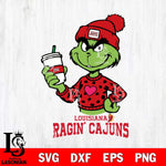Louisiana Ragin' Cajuns Boujee Grinch Heart Christmas Cut Files Cricut, Svg Dxf Eps Png file, Digital download , Silhouette