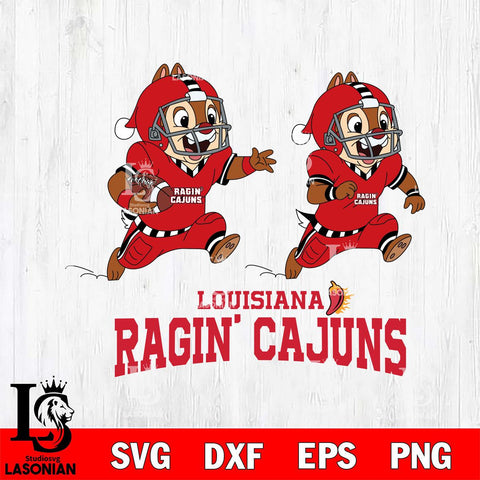 Louisiana Ragin' Cajuns Chip & Dale Football Cricut,Christmas SVG DXF EPS PNG FILE, NCAA Digital Download,Instant Download, Silhouette