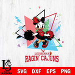 Louisiana Ragin' Cajuns Cute Daisy Duck Cheerleader SVG DXF EPS PNG FILE, NCAA File Cut,Digital Download,Instant Download
