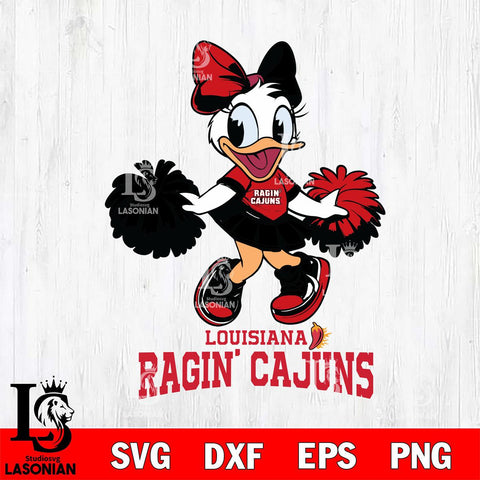 Louisiana Ragin' Cajuns Daisy Duck Cheerleader Disney, Svg Eps Dxf Png File, Digital Download