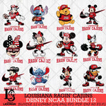 Louisiana Ragin' Cajuns Disney NCAA Bundle Svg PNG 12 Svg Eps Dxf Png File, Digital Download
