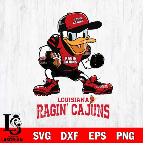 Louisiana Ragin' Cajuns Donal Duck Disney, Svg Eps Dxf Png File, Digital Download