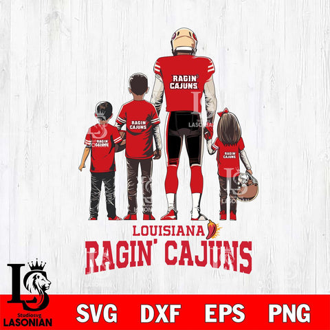 Louisiana Ragin' Cajuns Father Football SVG DXF EPS PNG FILE,NCAA SVG, Father day Digital Download,Instant Download, Silhouette
