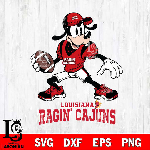 Louisiana Ragin' Cajuns Goofy Disney, Svg Eps Dxf Png File, Digital Download