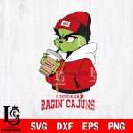 Louisiana Ragin' Cajuns Grinch Bougie Christmas Cut Files Cricut, Svg Dxf Eps Png file, Digital download , Silhouette