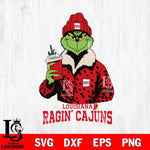 Louisiana Ragin' Cajuns Grinch Christmas Cut Files Cricut, Svg Dxf Eps Png file, Digital download , Silhouette