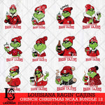 Louisiana Ragin' Cajuns Grinch Christmas NCAA Bundle 12 Svg Eps Dxf Png File,Cricut files, Digital Download, Instant Download