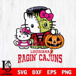 Louisiana Ragin' Cajuns Hello Kitty Horror 10 Svg Eps Dxf Png File, Digital Download