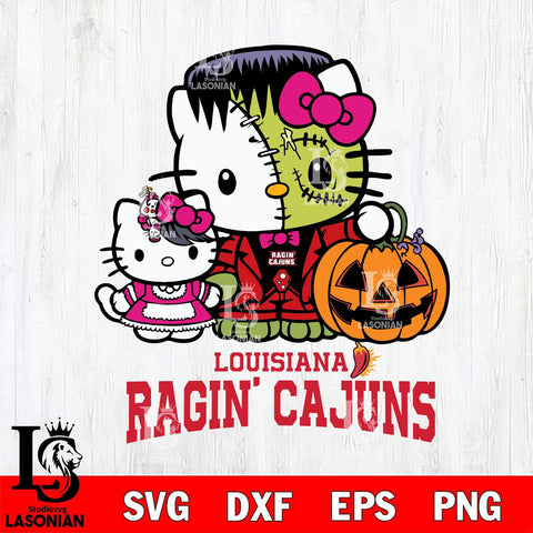 Louisiana Ragin' Cajuns Hello Kitty Horror 10 Svg Eps Dxf Png File, Digital Download
