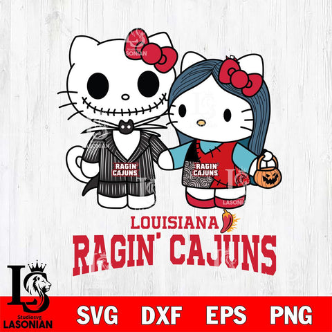 Louisiana Ragin' Cajuns Hello Kitty Horror 11 Svg Eps Dxf Png File, Digital Download