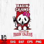 Louisiana Ragin' Cajuns Hello Kitty Horror 4 Svg Eps Dxf Png File, Digital Download