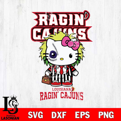 Louisiana Ragin' Cajuns Hello Kitty Horror 8 Svg Eps Dxf Png File, Digital Download