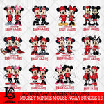 Louisiana Ragin' Cajuns Mickey Minnie Mouse NCAA Bundle 12 Svg Eps Dxf Png File, Bundle NCAA svg , File Cut , Digital Download , Instant Download, Cut Svg Files