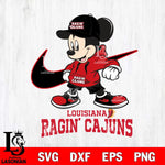 Louisiana Ragin' Cajuns Mickey Mouse NIKE, Svg Eps Dxf Png File, Digital Download
