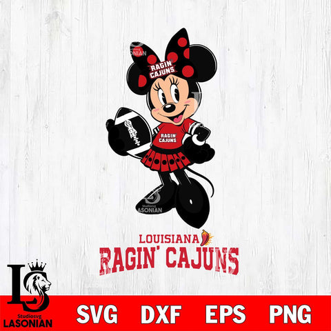 Louisiana Ragin' Cajuns Minnie Mouse, Svg Eps Dxf Png File, Digital Download