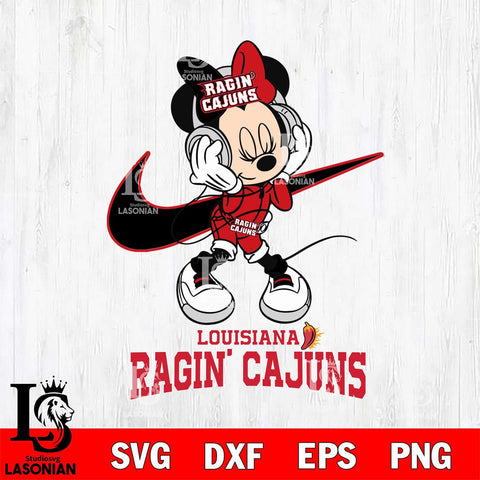Louisiana Ragin' Cajuns Minnie Mouse Dancing NIKE, Svg Eps Dxf Png File, Digital Download