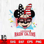 Louisiana Ragin' Cajuns Minnie Mouse Love Sport SVG DXF EPS PNG FILE, NCAA File Cut,Digital Download,Instant Download
